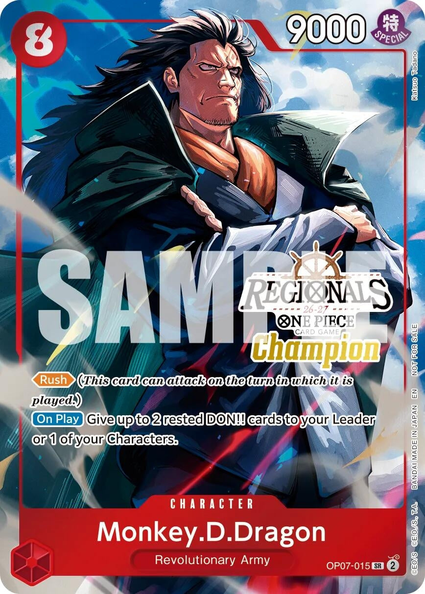 Image for Monkey.D.Dragon (Regionals Champion Card Set 26-27 Vol.2) (OP07-015) (OP-PR) - One Piece Card Game