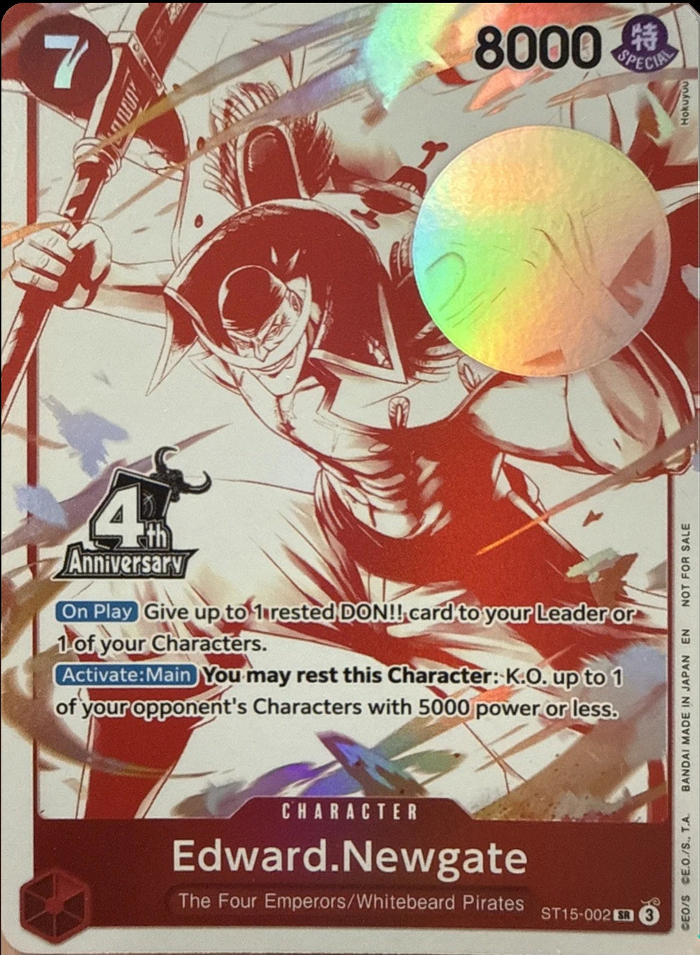 Image for Edward.Newgate (4th Anniversary Treasure Campaign Pack) (ST15-002) (OP-PR) - One Piece Card Game
