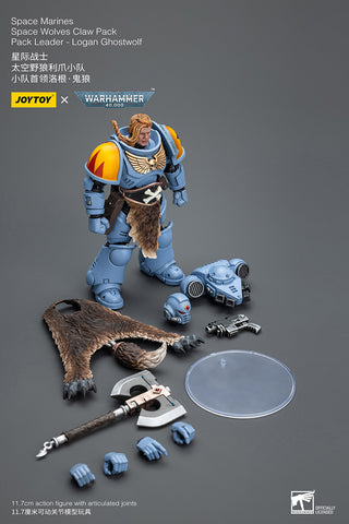 JoyToy - Warhammer 40000 - Space Marines Space Wolves Claw Pack Leader - Logan Ghostwolf