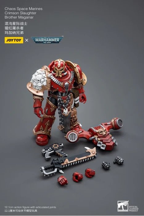 JoyToy - Warhammer 40,000 - Chaos Space Marines Crimson Slaughter Brother Maganar - Figurine