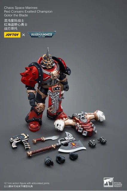JoyToy - Warhammer 40,000 - Chaos Space Marines Red Corsairs Exalted Champion Gotor the Blade - Figurine