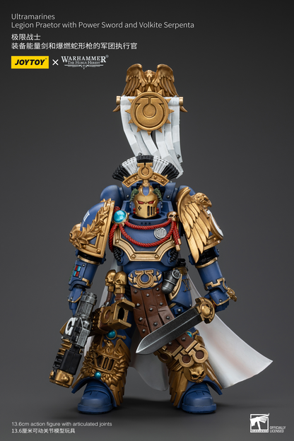 JoyToy - Warhammer 40000 - Space Marine Ultramarines Legion Praetor with Power Sword and Volkite Serpenta