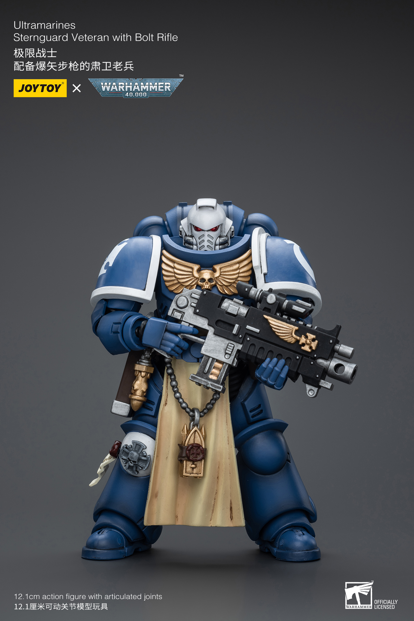 JoyToy - Warhammer 40000 - Space Marine Ultramarines Sternguard Veteran with Bolt Rifle