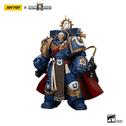 JoyToy - Warhammer 40000 - Space Marine Ultramarines Marneus Calgar, Chapter Master with MKX Gravis Armour and Gauntlets of Ultramar