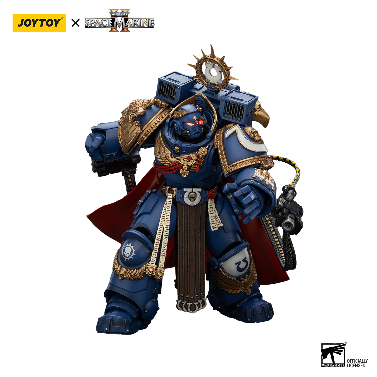 JoyToy - Warhammer 40000 - Space Marine Ultramarines Marneus Calgar, Chapter Master with MKX Gravis Armour and Gauntlets of Ultramar