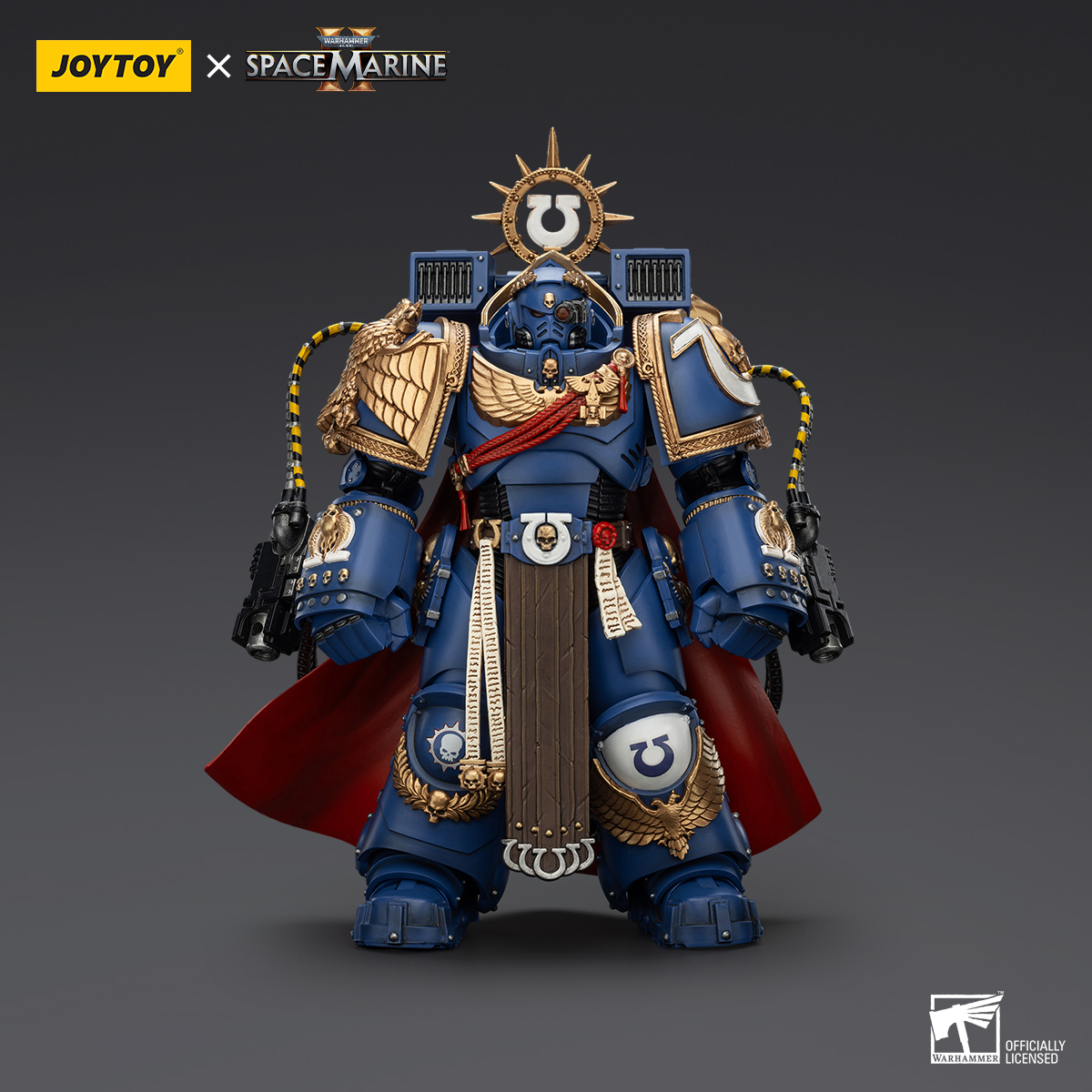 JoyToy - Warhammer 40000 - Space Marine Ultramarines Marneus Calgar, Chapter Master with MKX Gravis Armour and Gauntlets of Ultramar