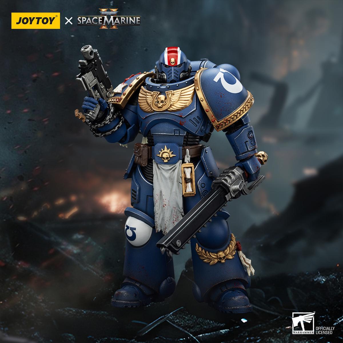 JoyToy - Warhammer 40000 - Space Marine Ultramarines Lieutenant Titus-Collectors Edition