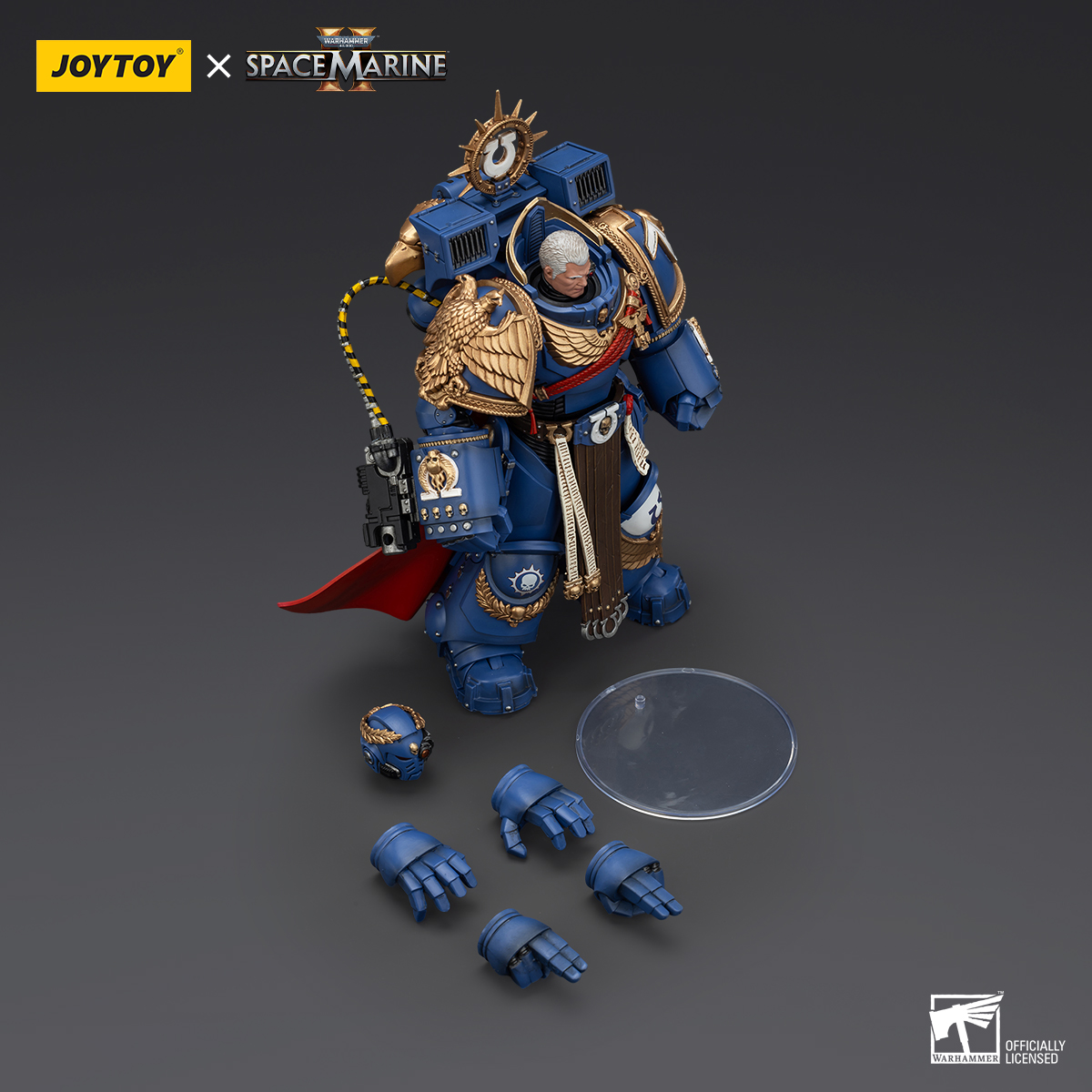 JoyToy - Warhammer 40000 - Space Marine Ultramarines Marneus Calgar, Chapter Master with MKX Gravis Armour and Gauntlets of Ultramar