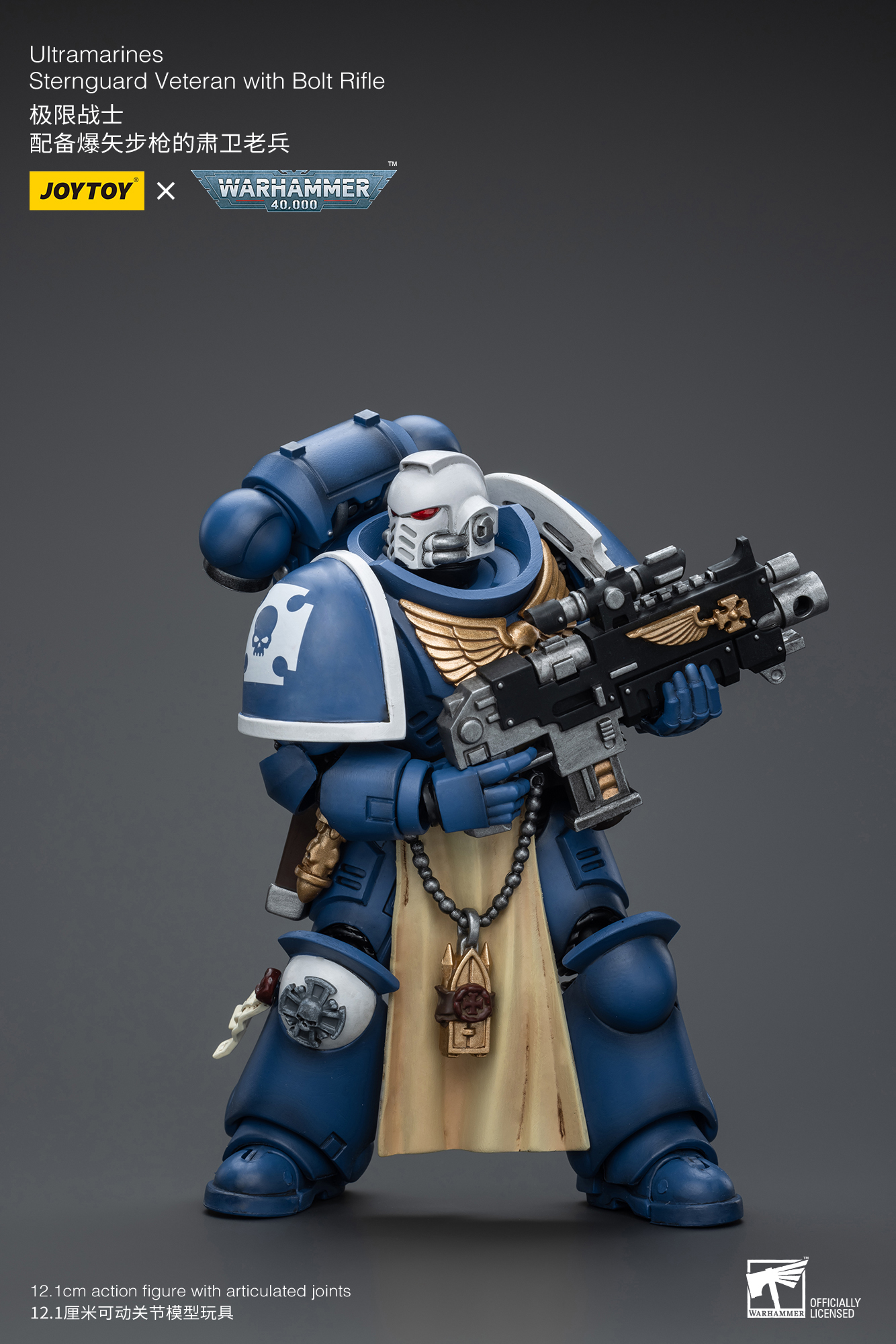 JoyToy - Warhammer 40000 - Space Marine Ultramarines Sternguard Veteran with Bolt Rifle