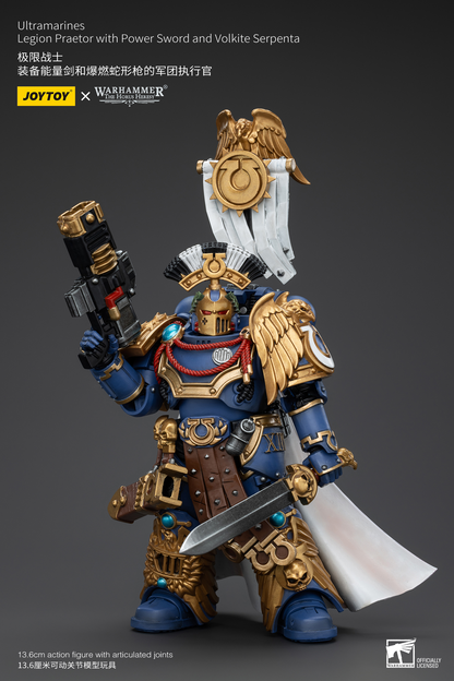 JoyToy - Warhammer 40000 - Space Marine Ultramarines Legion Praetor with Power Sword and Volkite Serpenta