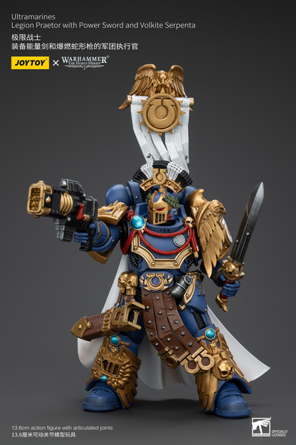 JoyToy - Warhammer 40000 - Space Marine Ultramarines Legion Praetor with Power Sword and Volkite Serpenta