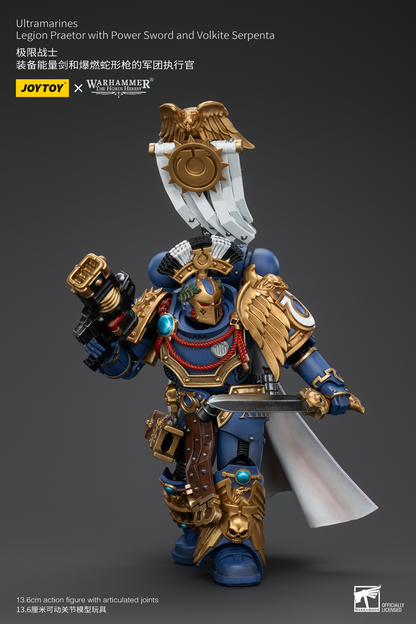 JoyToy - Warhammer 40000 - Space Marine Ultramarines Legion Praetor with Power Sword and Volkite Serpenta