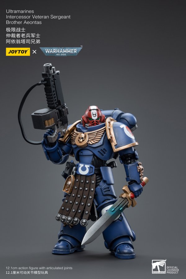 JoyToy - Warhammer 40,000 - Ultramarines Intercessor Veteran Sergeant Brother Aeontas - Figurine
