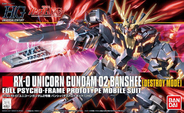 Gundam High Grade Universal Century 1/144 Scale Model Kit: #134 RX-0 Unicorn Gundam 02 Banshee (Destroy Mode)