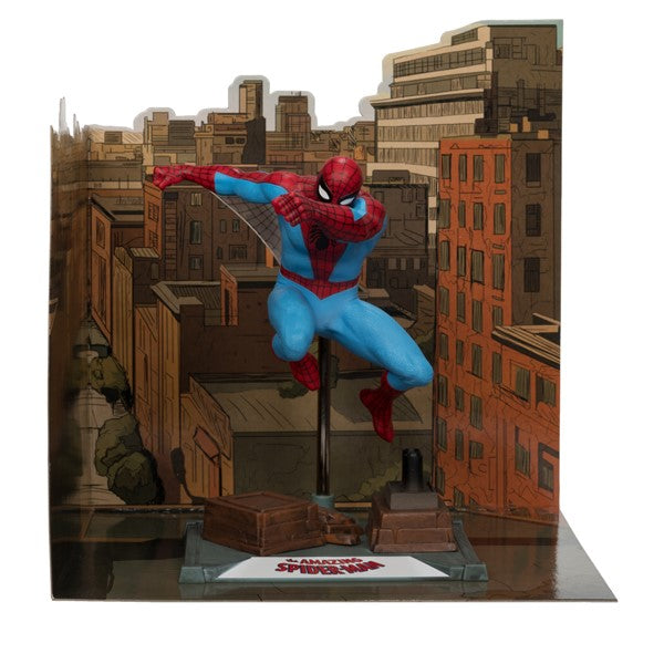 McFarlane Toys Spider-Man 1:10th Scale Collectible with Scene (The Amazing Spider-Man #38) Gold Label