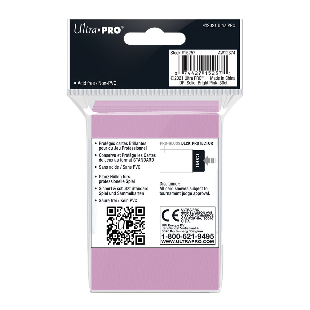 Ultra PRO: Standard 50ct Sleeves - PRO-Gloss (Bright Pink)