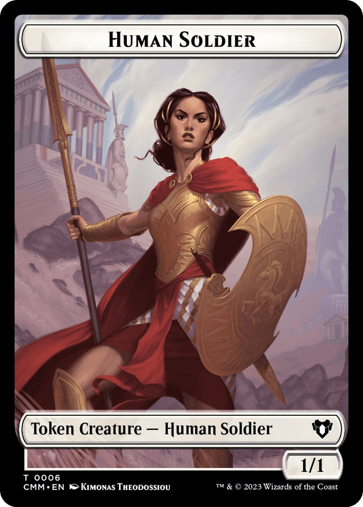 Human Soldier // Dragon (0021) Double-Sided Token [Commander Masters Tokens]
