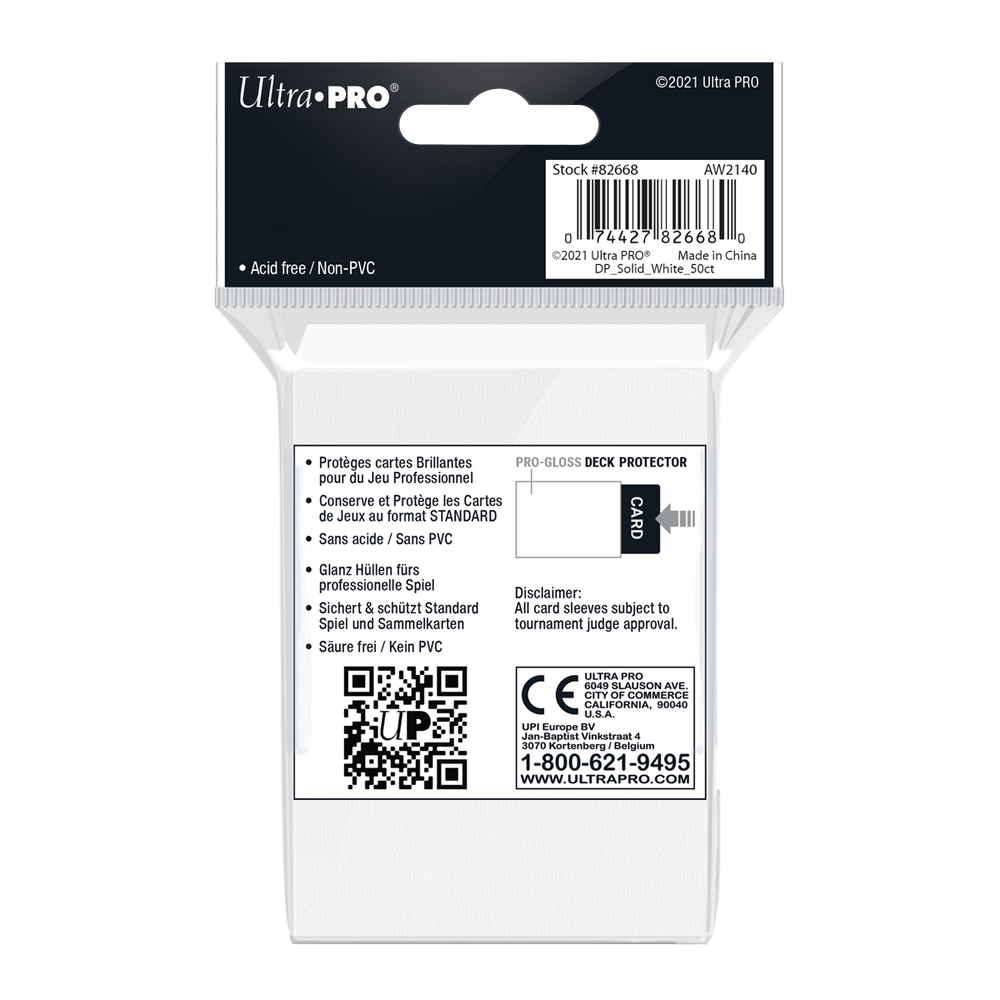 Ultra PRO: Standard 50ct Sleeves - PRO-Gloss (White)