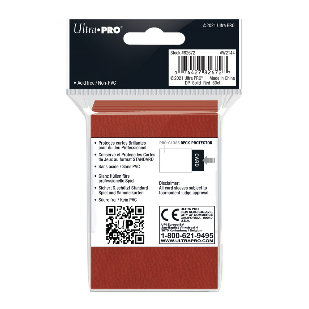 Ultra PRO: Standard 50ct Sleeves - PRO-Gloss (Red)